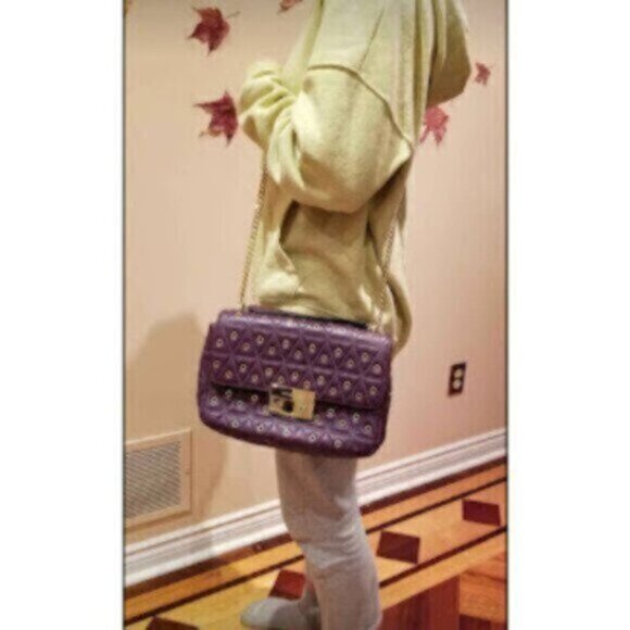 Michael Kors * quilted crossbody satchel bag purse handbag EUC - Picture 2 of 16